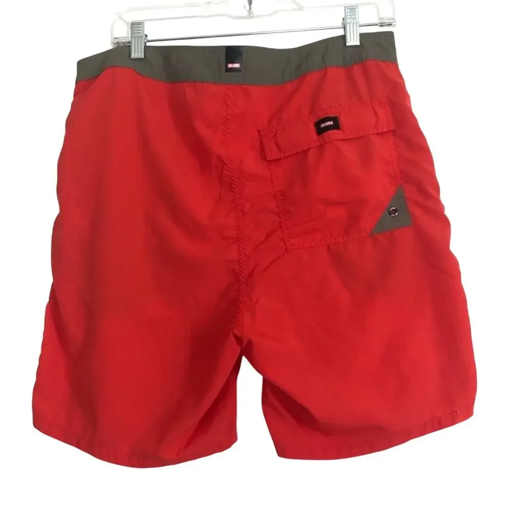 Globe Men's Every Swell Red Black Swim Surf Water Sports Boardshort Shorts